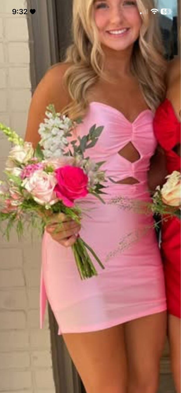 Jessica Angel Pink strapless Size Small Dress.